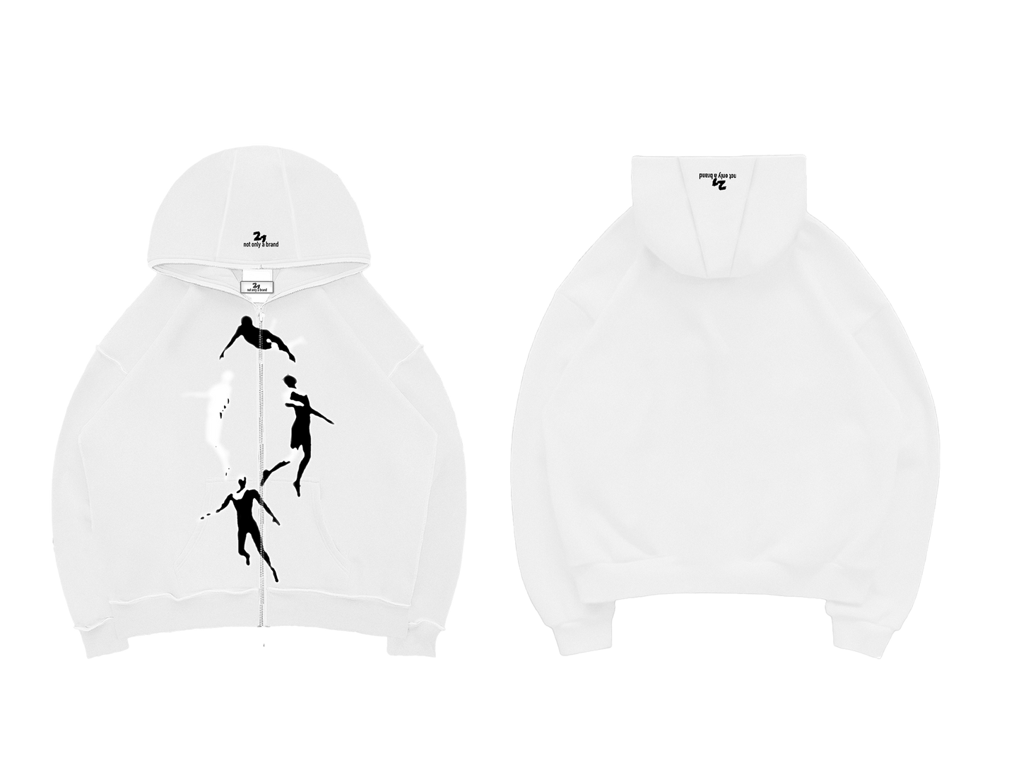 Falling White Oversized-Zip