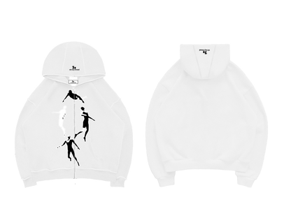 Falling White Oversized-Zip